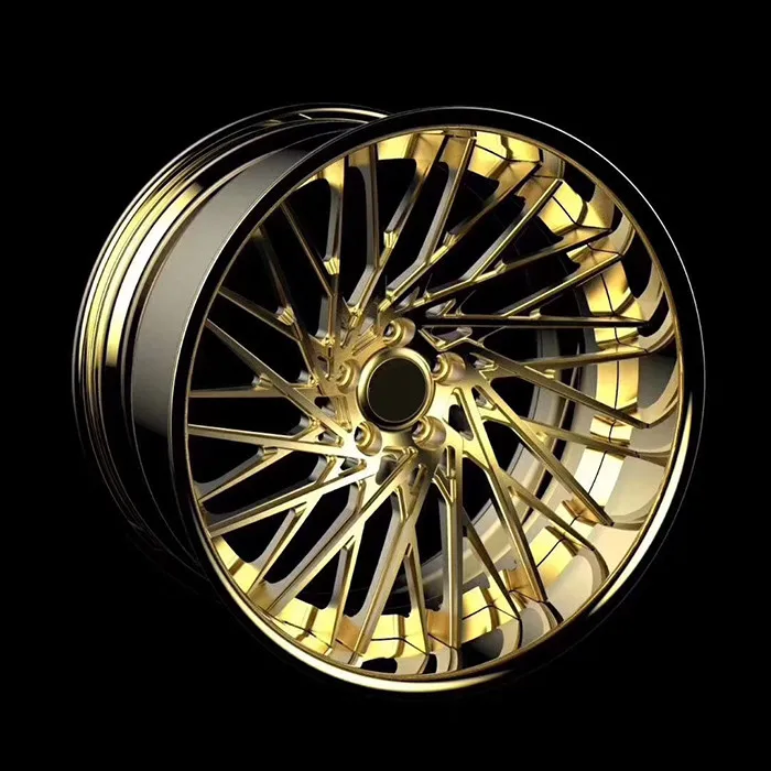 Brush spoke 3 pcs forged alloy rim 15 to 26 inch et0 gold ,3 pcs deep dish forged wheels rims
