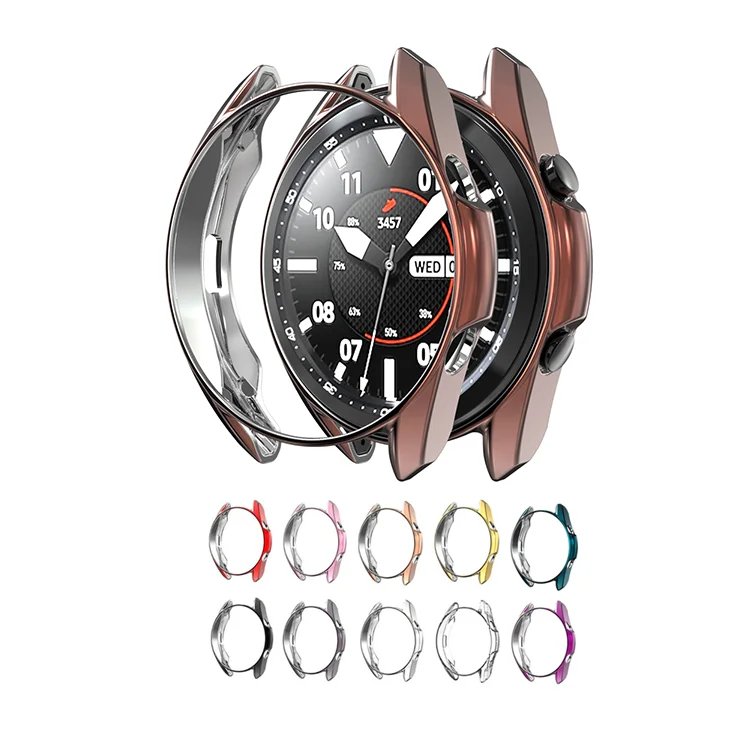 Fashion Samsung Galaxy Watch 3 Series 41mm 45mm Electroplate TPU Protective Smart Watch Screen Protector Case for Samsung