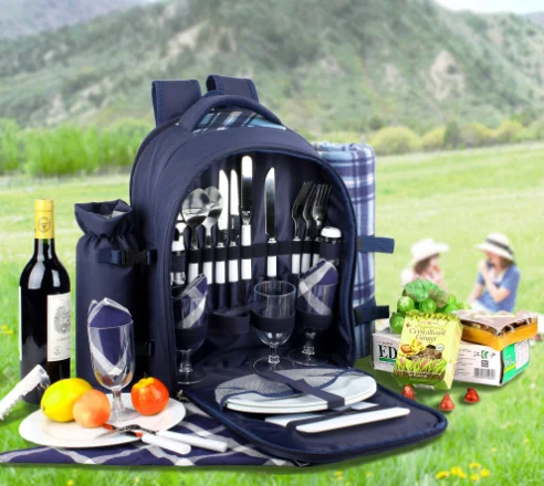 High quality Picnic Backpack Picnic Bag with Premium Cutlery Set for 4 Person