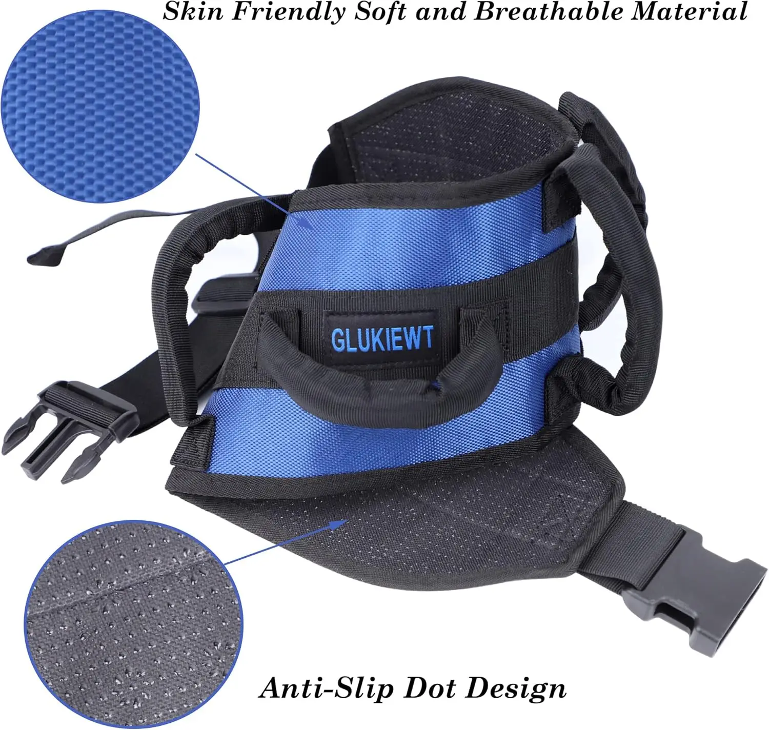 Non Slip Gait Transfer Belts for Seniors with Padded Handles Widen Medical Gate Belt for Elderly Inside Patient Transfer Walking