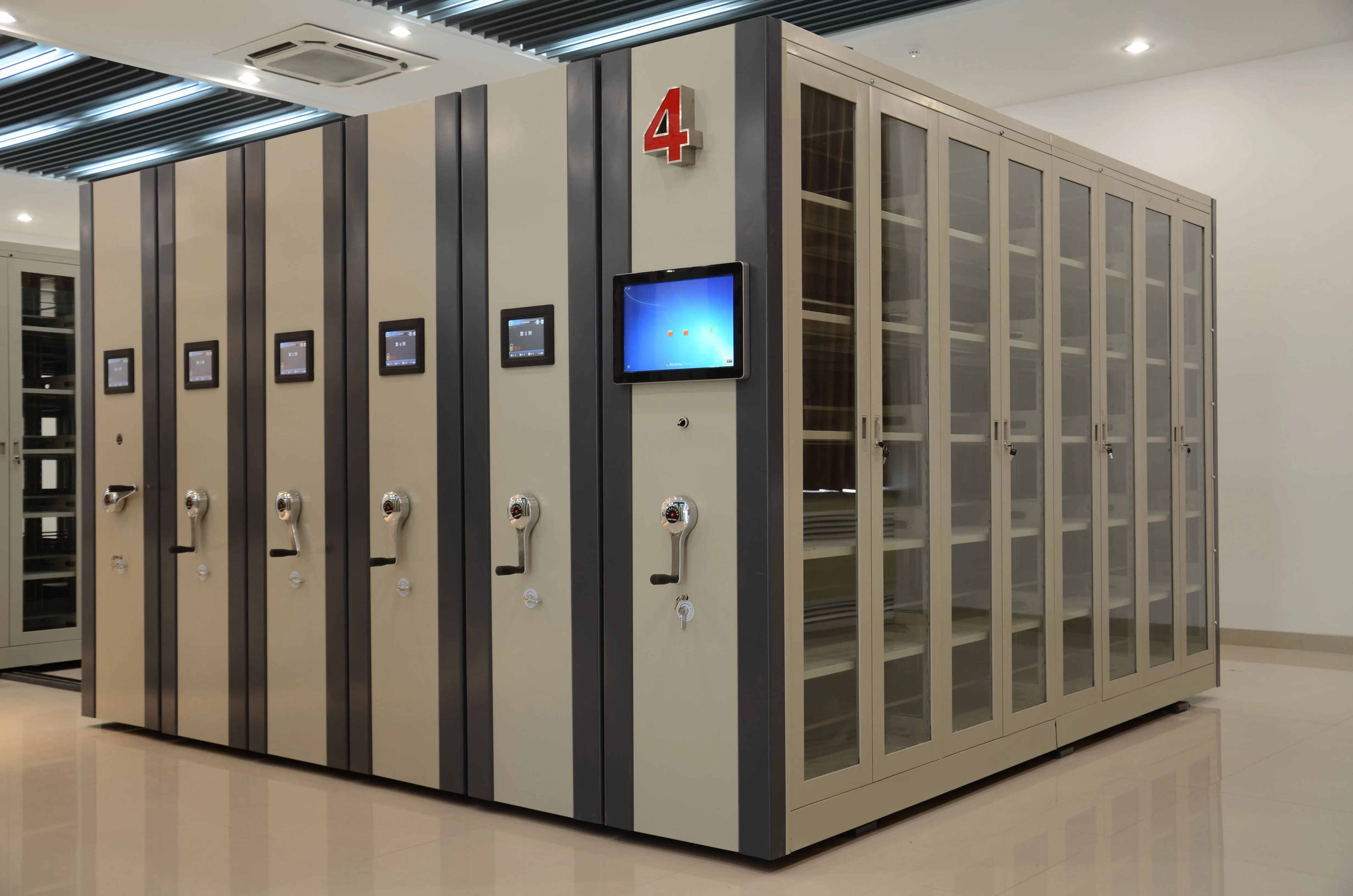 High-Density Compact Mobile Shelving Bulk Rolling Track File Cabinet for School Archive Storage Metal Mobile Shelving Unit