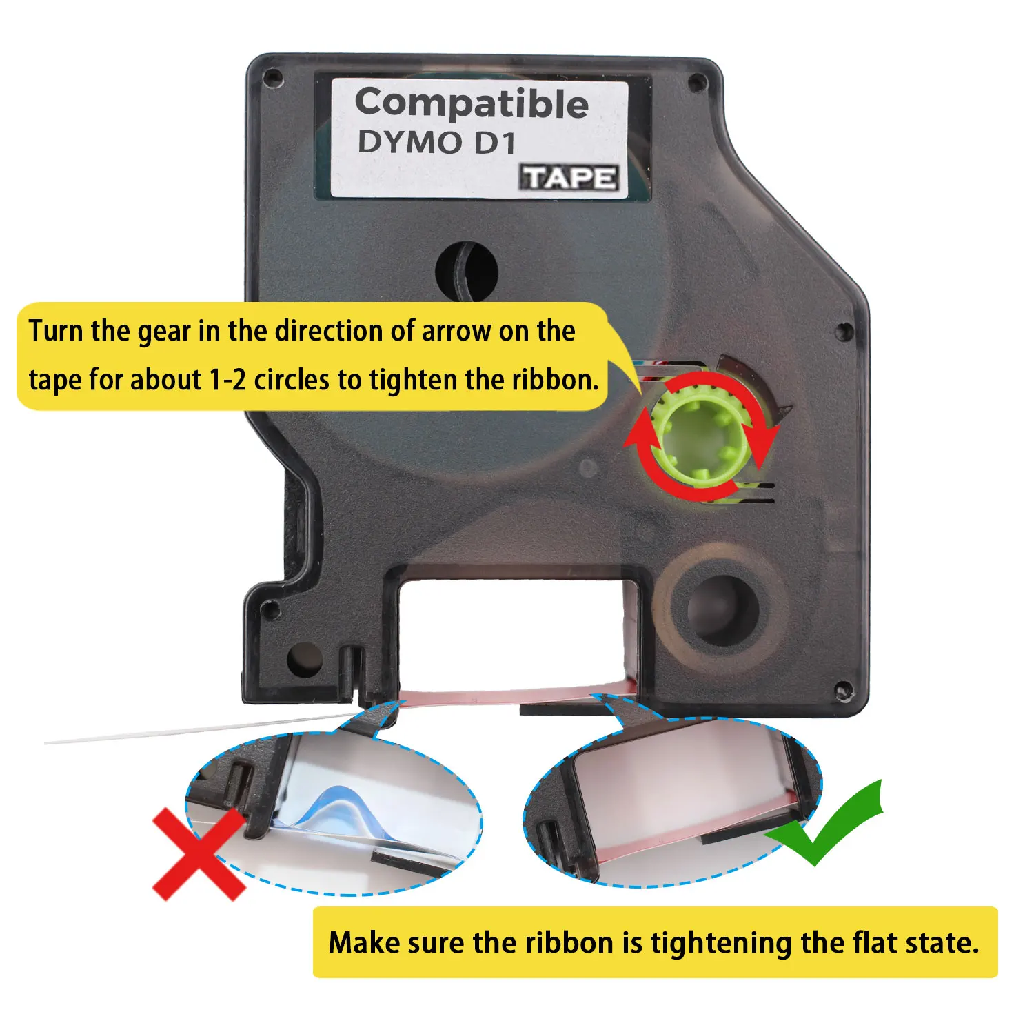 Manufacturer 12mm 45024 Tape Black on White Ribbon Labels Compatible for Dymo Printer