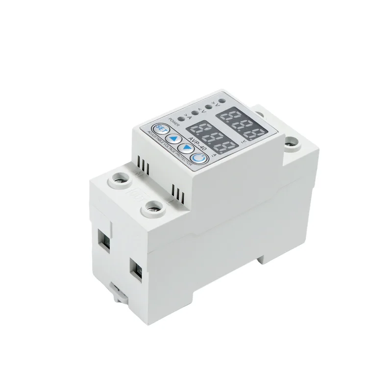 40A 230V Din rail adjustable over under voltage protective protector relay protection digital electric voltage protector