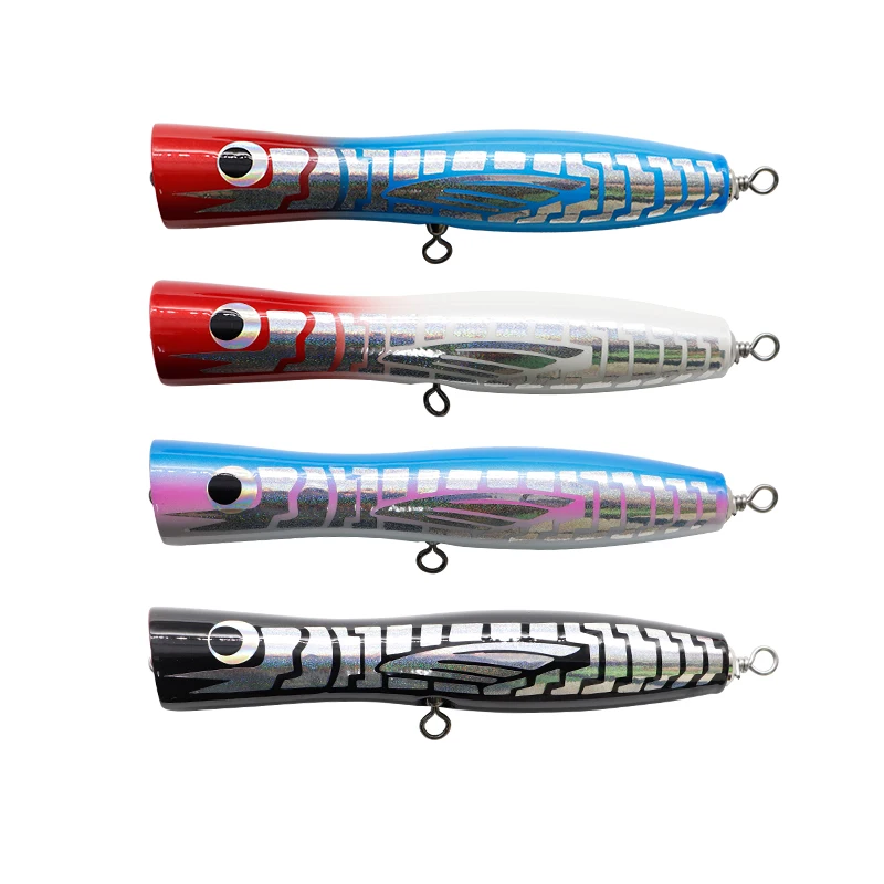 Popper Lure JY-35 Wood Popper Fishing Lure 80g 180mm Hard Stick Bait For Saltwater
