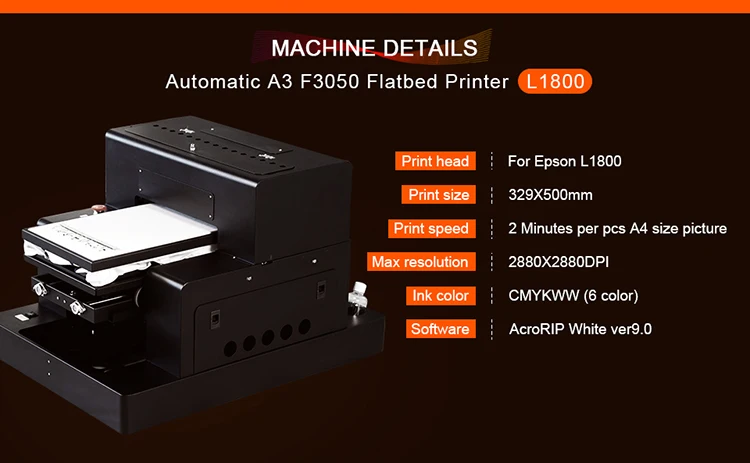 Jetvinner A3 6 colors DTG printing machine T-shirt Canvas bag shoes overalls  jersey Printer F3050 with free ink set this month