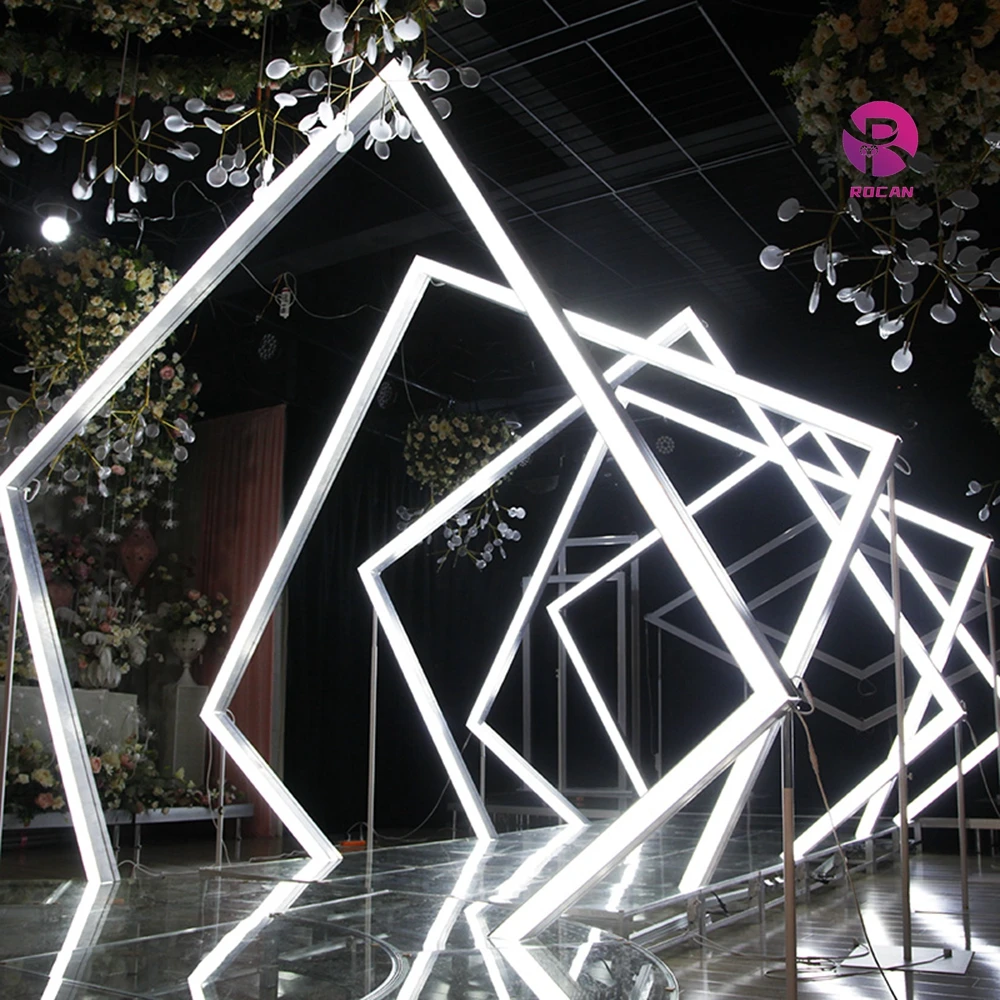 Customized Color Changing Light Tunnel Arch Entrance Pathway Lighting Geometry LED Lighting Tunnel