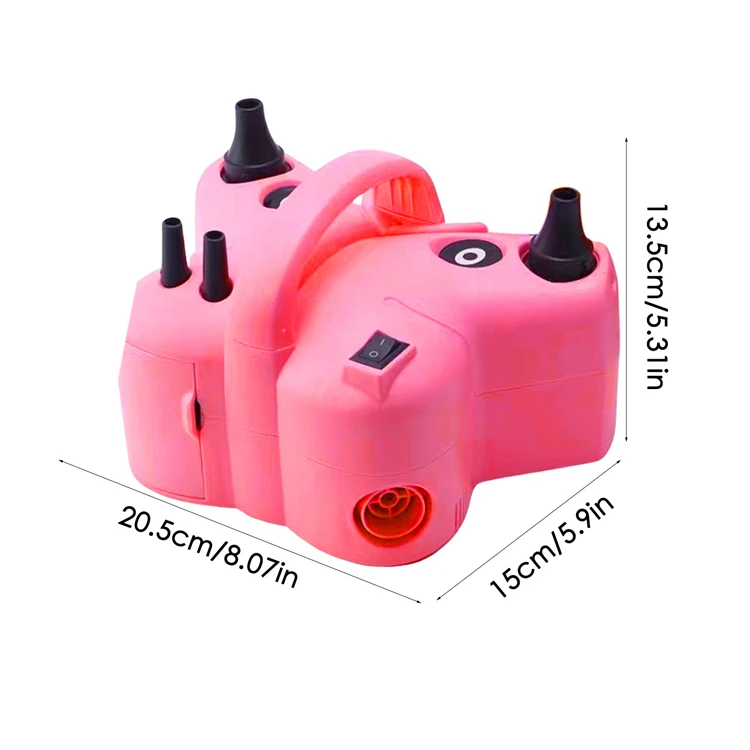 New Portable Dual Nozzle Inflator Small Blower Helium Hand Machine Air Electric Double Nozzle Balloon Pump for Party Decoration