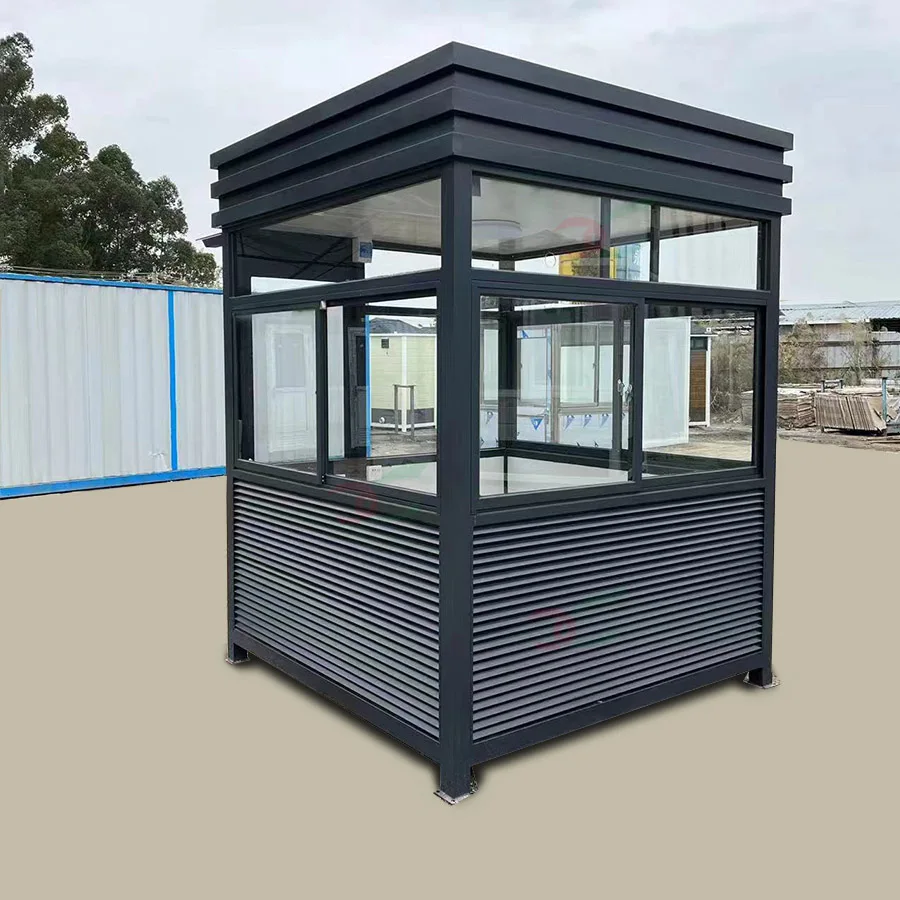 Outdoor Prefabricated Portable Sentry Box Steel Structure Security Toll Booth Luxury Prefab Guard House