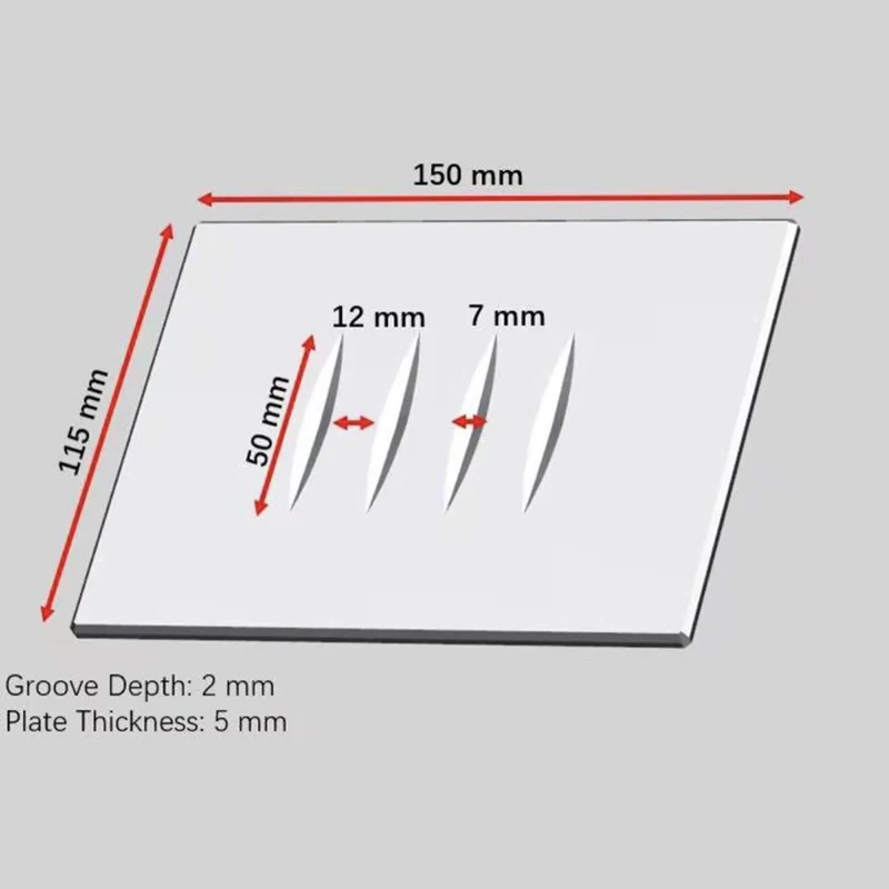 Sheet Float Glass Factory Custom Rectangular Glass for Decoration Kitchen Decoration Flat Solid CN;GUA 4 Grooves 150mm*110mm*5mm