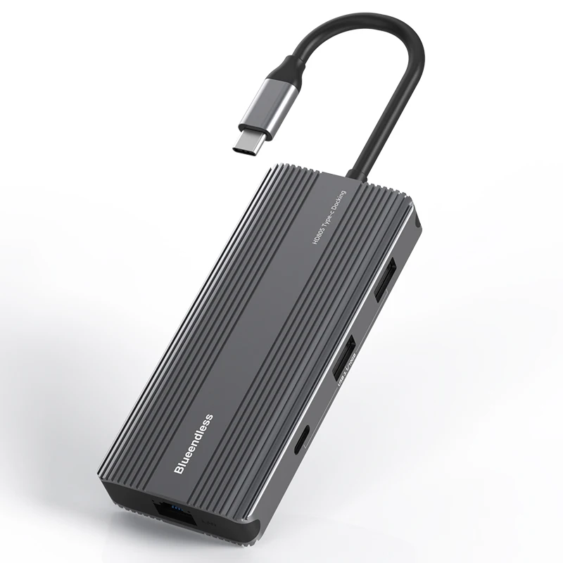 8K 30Hz 4K120HZ Display Hub 8K Resolution 7680 4320 USB HUB GBE Lan USB3.1*2+SD/TF Reades+8K@30HZ HD.TV+100W PD+Type C