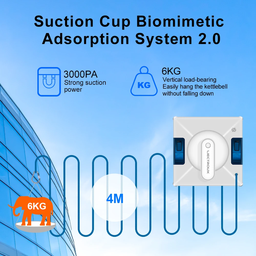 Liectroux YW509 Window Robot Vacuum Cleaner double Water Spray laser Sensor Anti-fall smart Glass Wet Mop home Floor windows