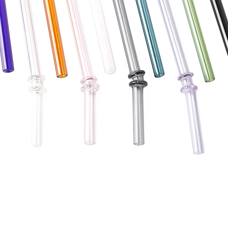
Wholesale Dia=8mm Reusable Straight and Bent Borosilicate Glass Straw For Drinking 