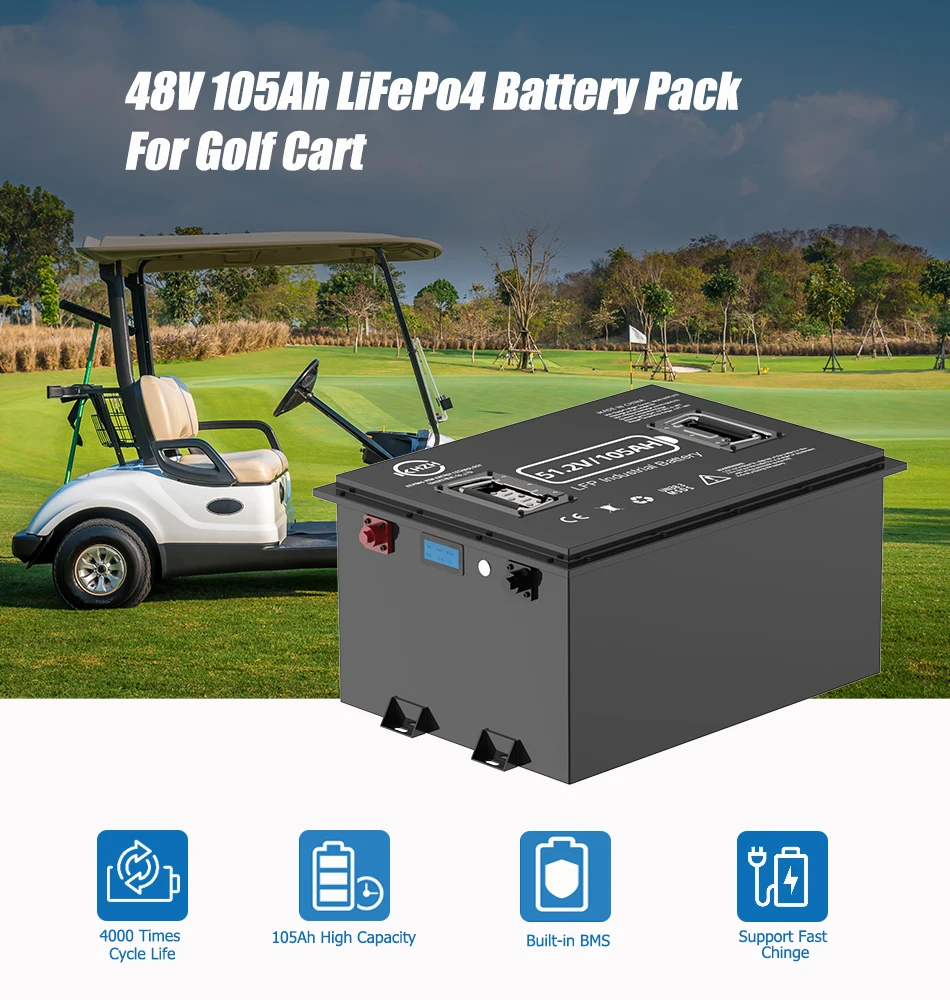 Keheng Lifepo4 Golf Cart Battery 48v 1005Ah Lithium Battery for Replace 12v 8 volt Club Car Golf Cart Batteries
