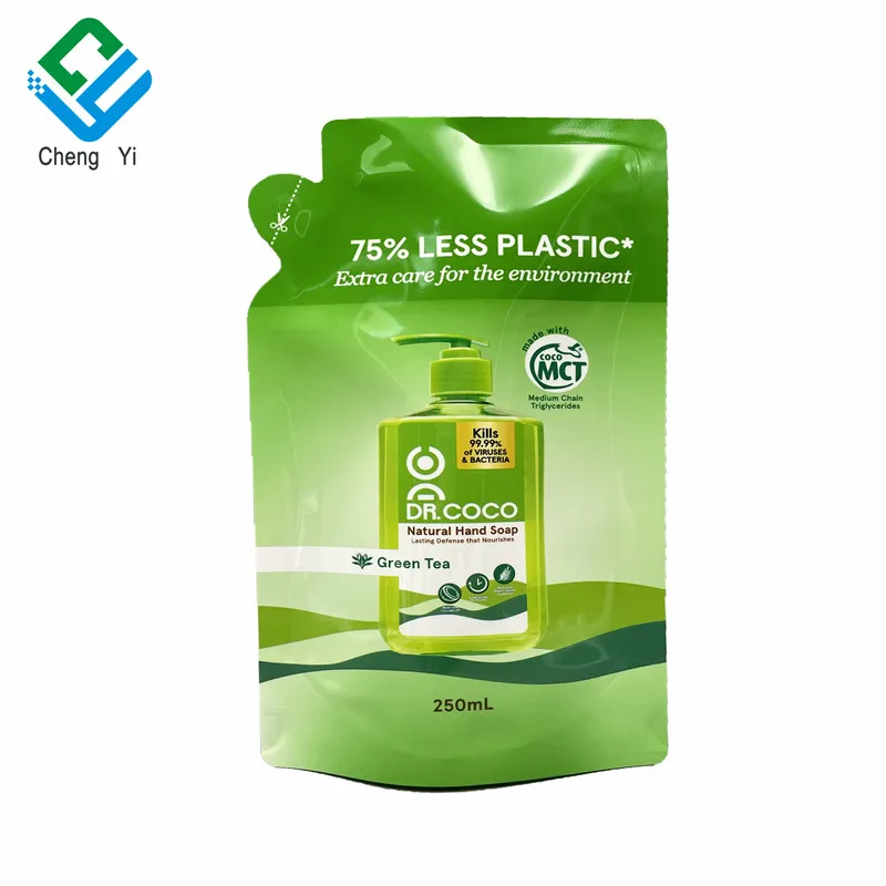 1000ml Doypack Supplement Packaging Bags For Hand Soap 32 oz Recyclable Plastic Stand Up Refill Pouch