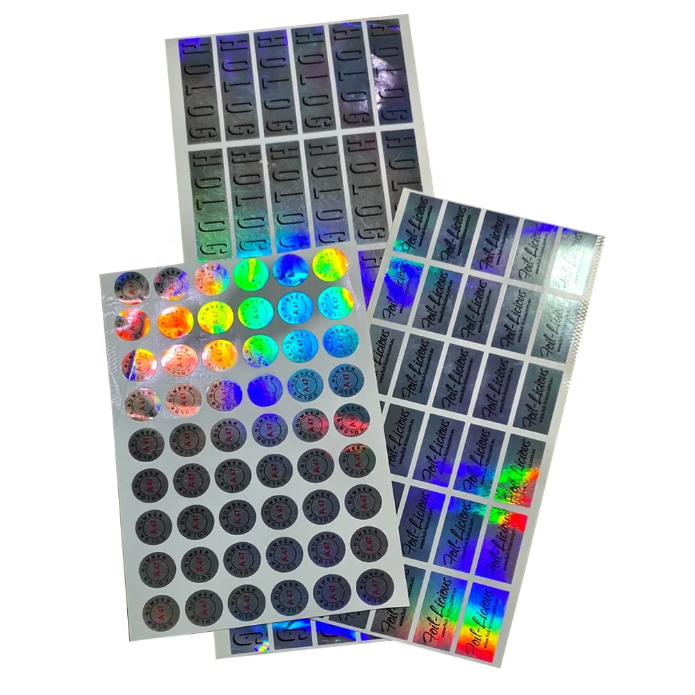 Custom Logo Hologram Adhesive Label Sticker Printing Holographic Logo Stickers Void Sticker Label Maker