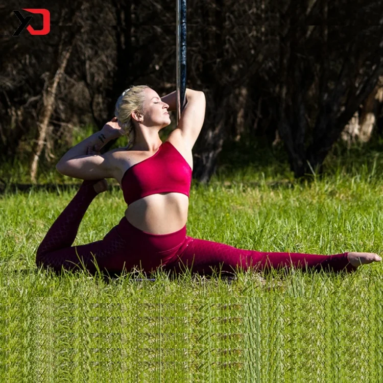 XD Women Sexy Pole Wear High Waist Maroon Mermaid Sticky Pole Dance Leggings