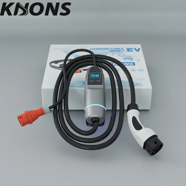 KHONS Level 1 EV Charger 3.3kw 3.5kw 7kw 16A SAE J1772 IEC type 1 Portable EV Charging Gun Adjustable Controller wallbox