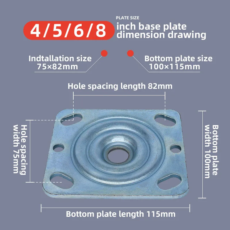 Yellow PU Polyurethane 6 Inch Swivel Casters 3 Months Plate Casters for Airport Trolley Wheel OEM,ODM CN;HEB