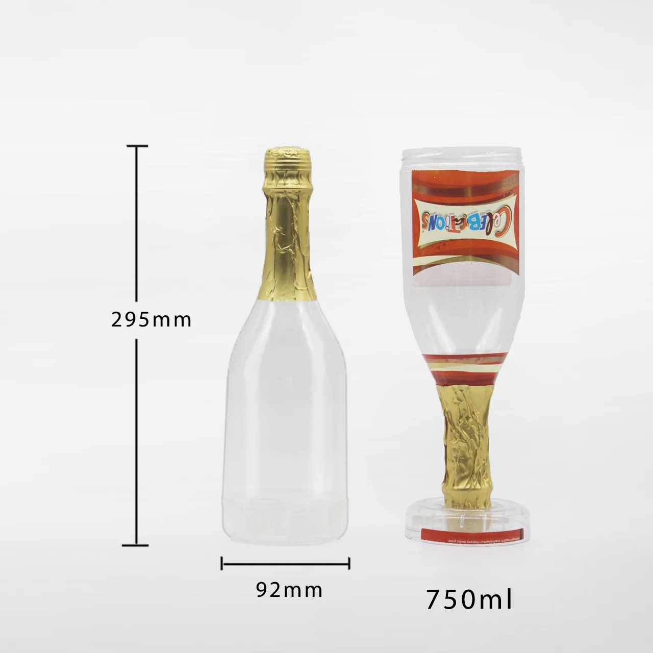 Флакон для упаковки желейных бобов/бутылка для шампанского 750 мл PS для упаковки конфет