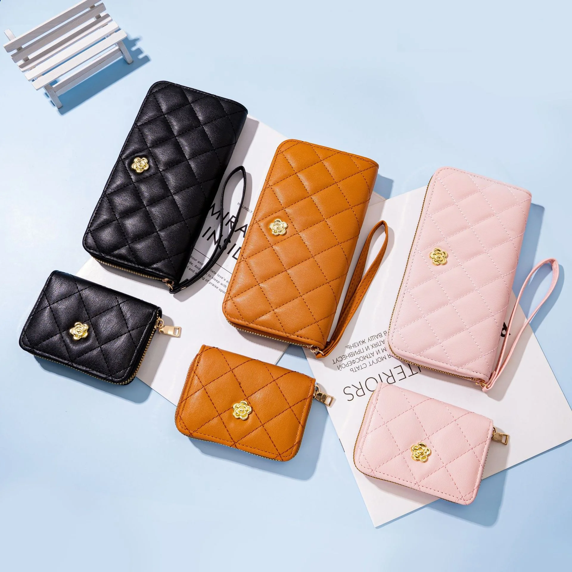 2023 new arrivals cute wallets card holder luxury designer PU leather organizer zipper coin purse for lady