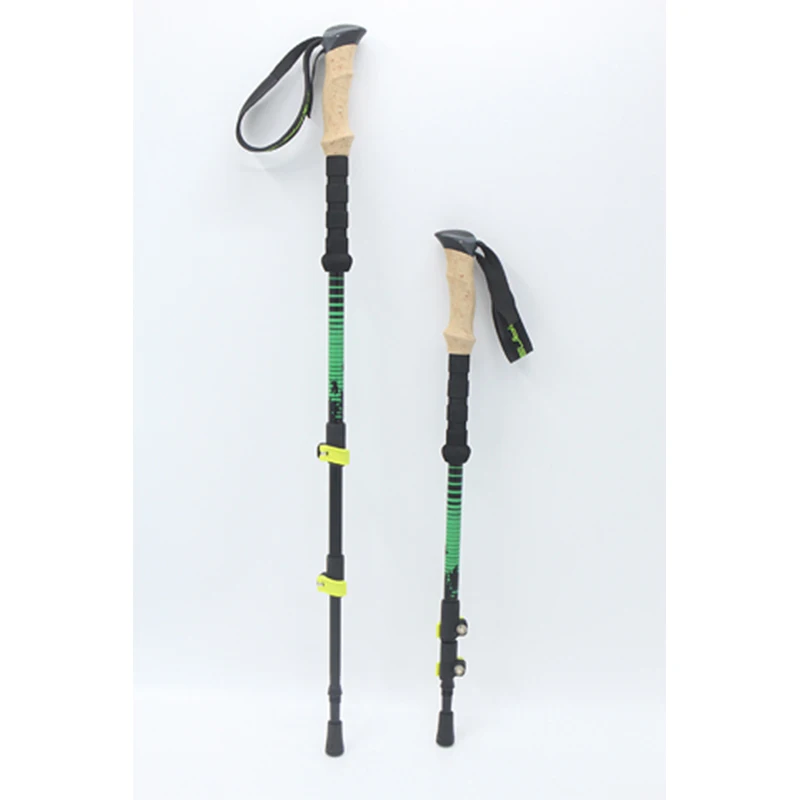 Outdoor Walking Alpenstock hiking stick trekking pole retractable aluminum telescopic walking stick folding trekking pole
