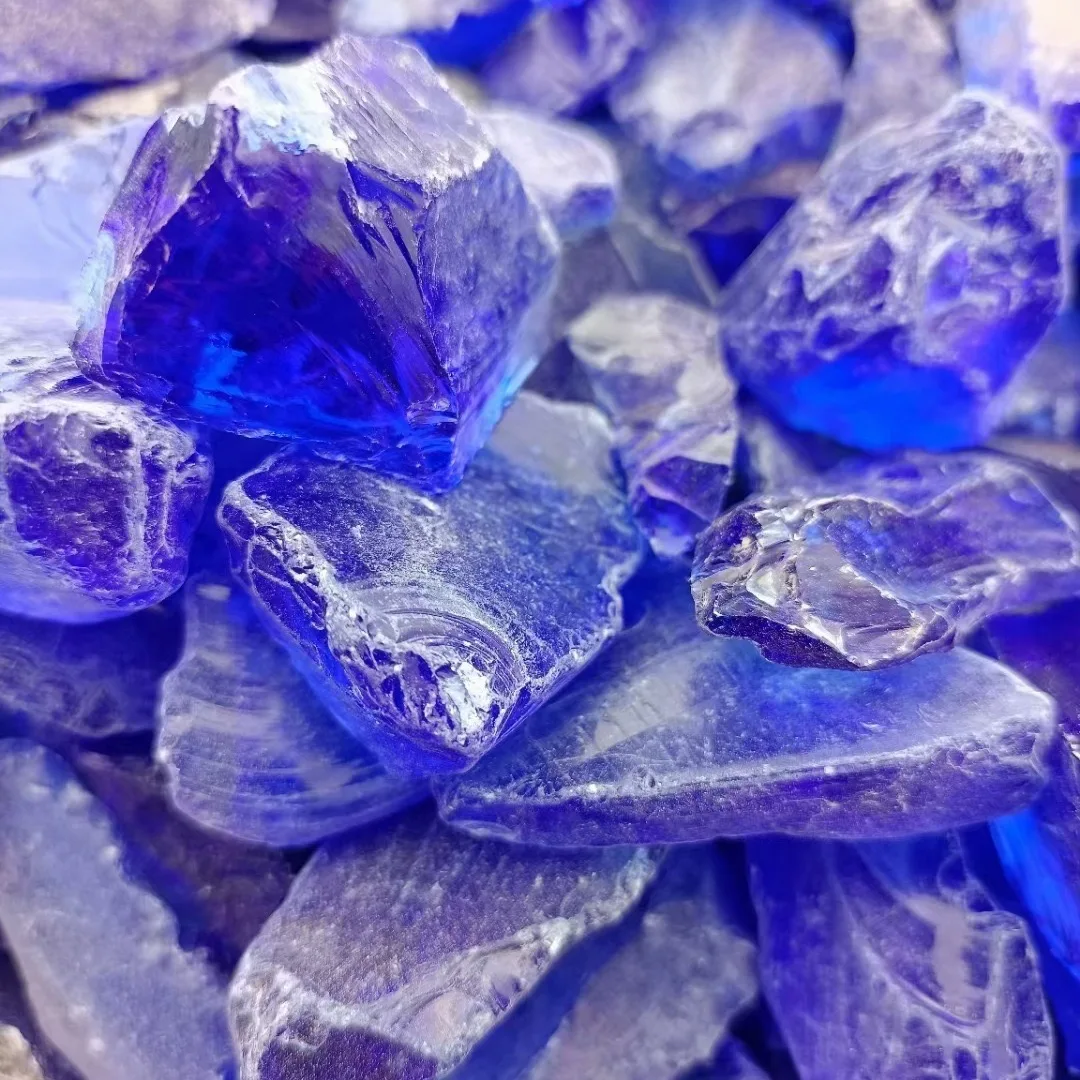 Hot selling product: Blue glass sand, colored terrazzo glass, broken glass