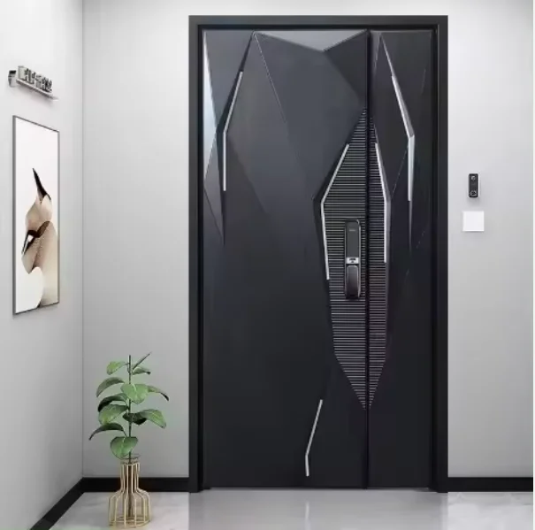 LongTai steel pivot security doors metal front entry  door entry doors/front door rod iron/wrought iron and wood front doors