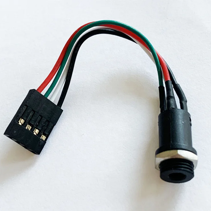 Индивидуальные PJ-31640 панель установленны 3 5 мм 4 полюса телефонное гнездо для 2 54 4Pin соединительный кабель с разъемом кабеля компьютерной