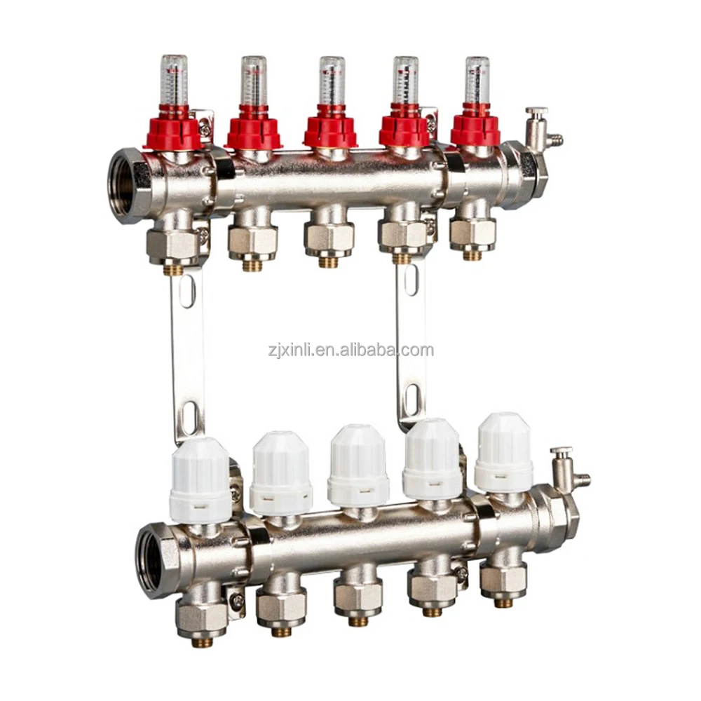 X13555 латунь от 2 до 9 способов большого потока двойная рука для напольной тепловой воды геотермальный и сепараторный отводной