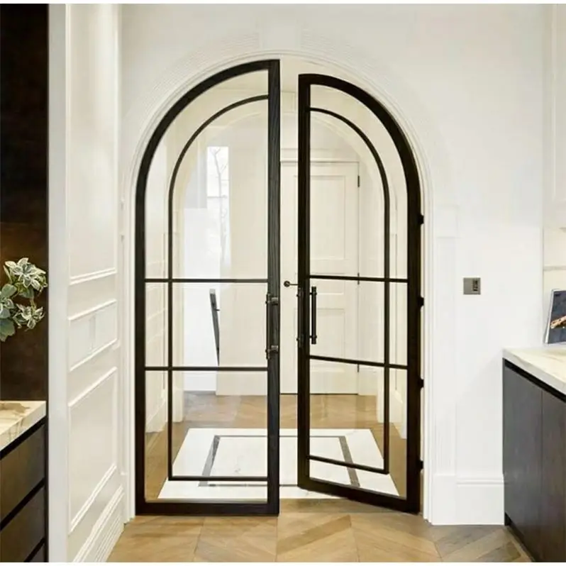 Alucasa Cheap Arch Door Design Australia Aluminum Interior Glass Casement Door