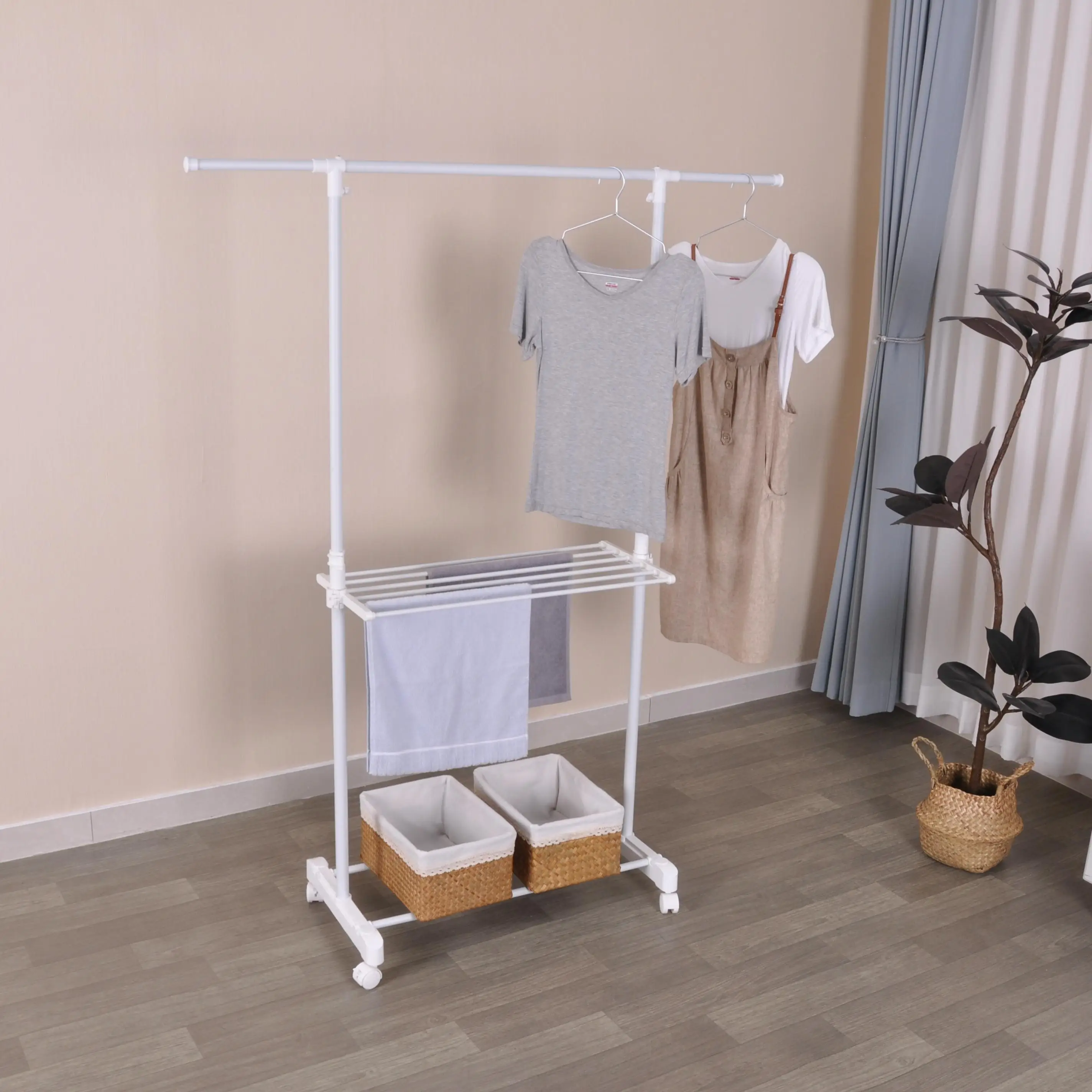 Factory Direct Sale Modern Clothes Suspension Rust-Proof Hooks Indoor Clothes Hanging System