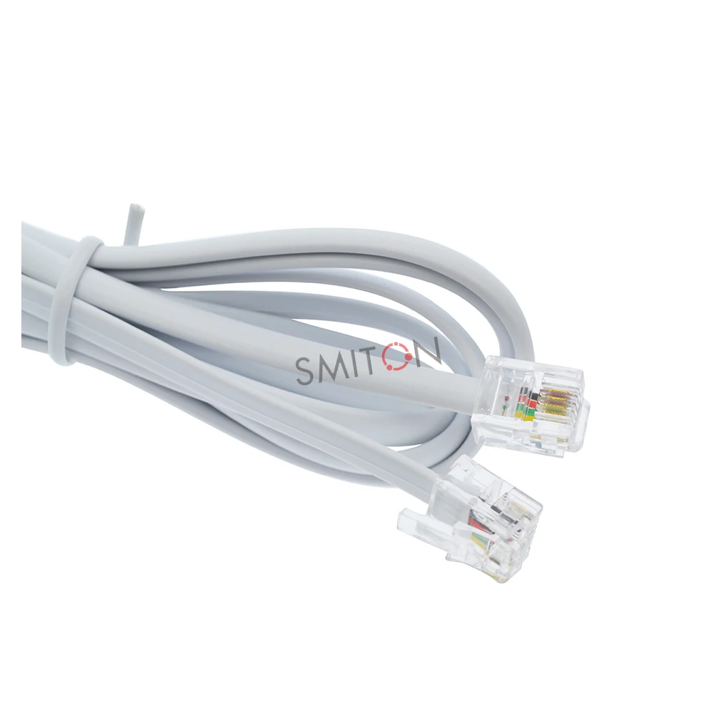 7ft (2.1m) RJ11 6P4C Straight Modular Cable