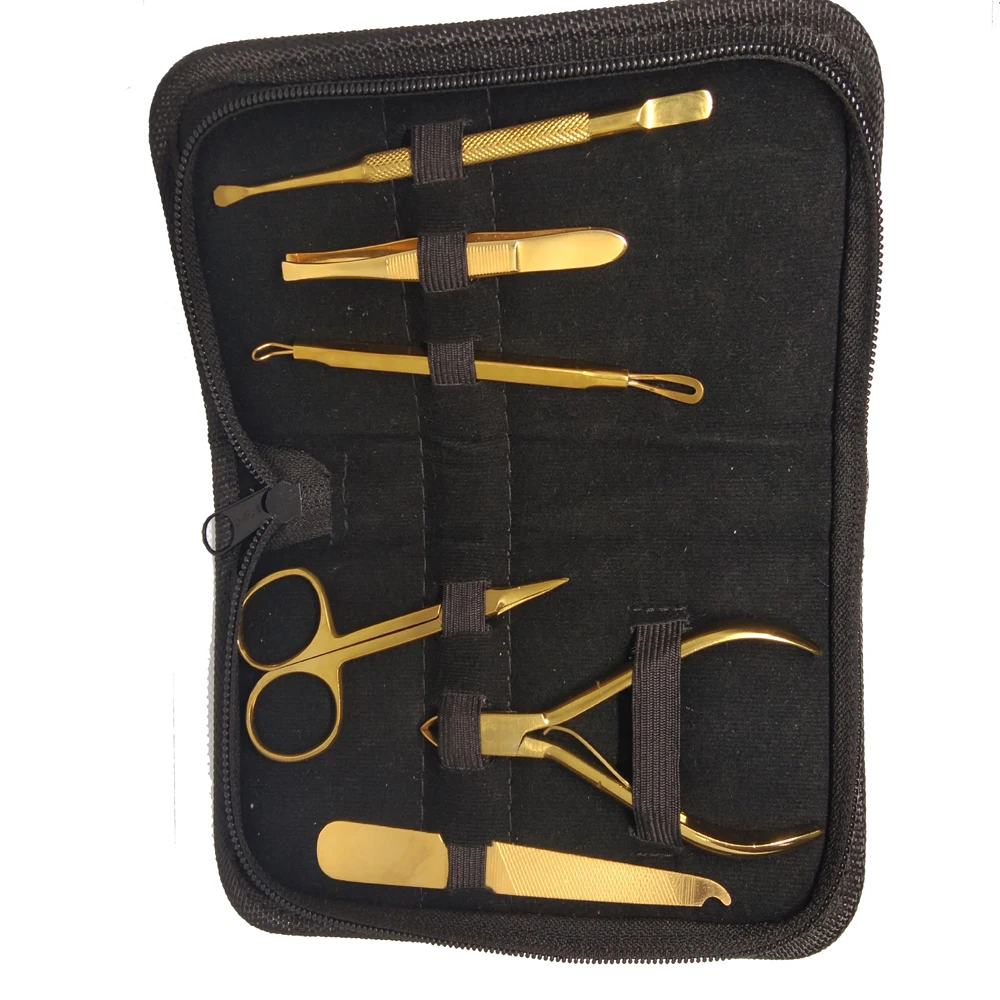 
 Домашнего хозяйства МЗ нержавеющей стали, косметический набор, набор состоит из 6 предметов для маникюра и педикюра, инструмент комплект ювелирных изделий в золотой цвет  