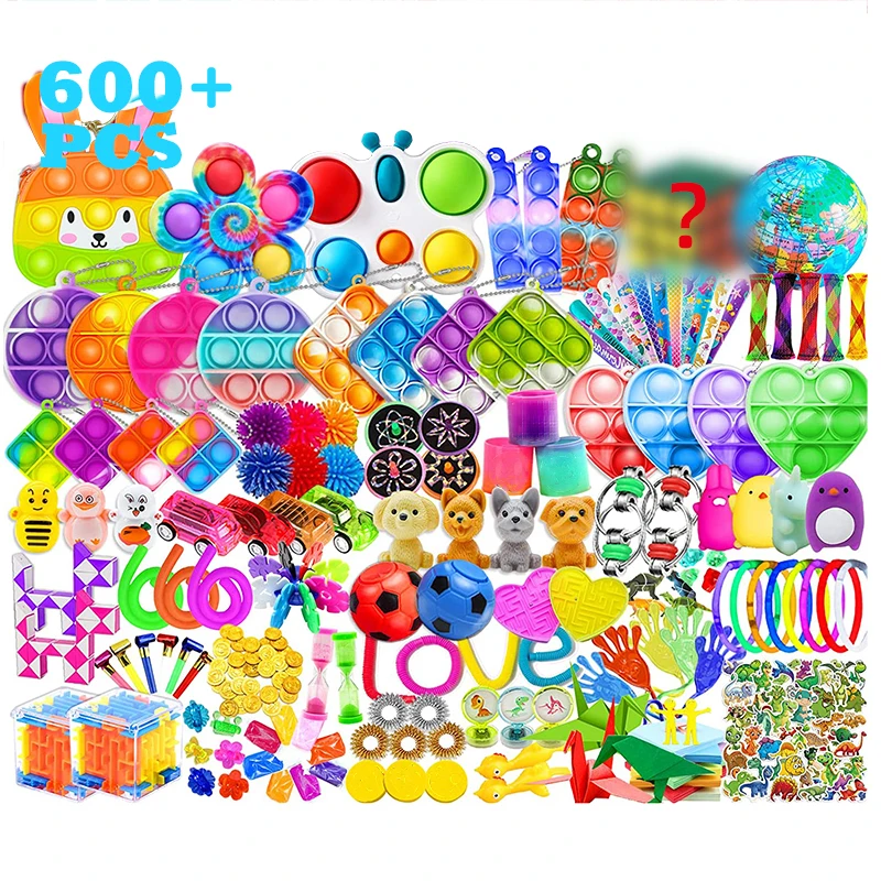 456 600 700 800pcs Party Favors for Kids Fidgety Toy Carnival Prizes Treasure Box Toys Goodie Bag Pinata Filler