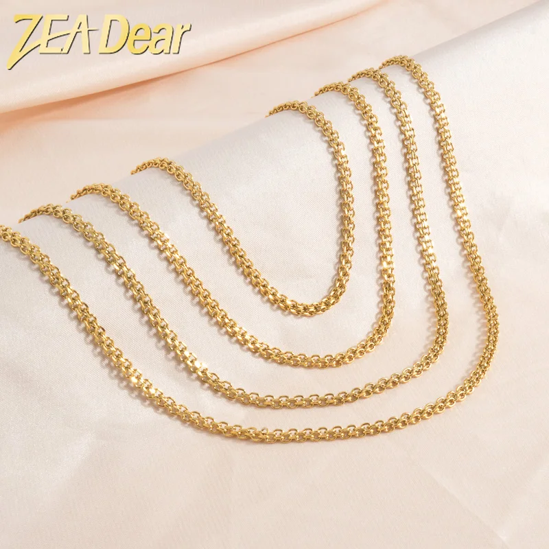 High Quality 18k Gold Plated Jewelry 304/316l Stainless Steel Chain Ladies Necklace Chain