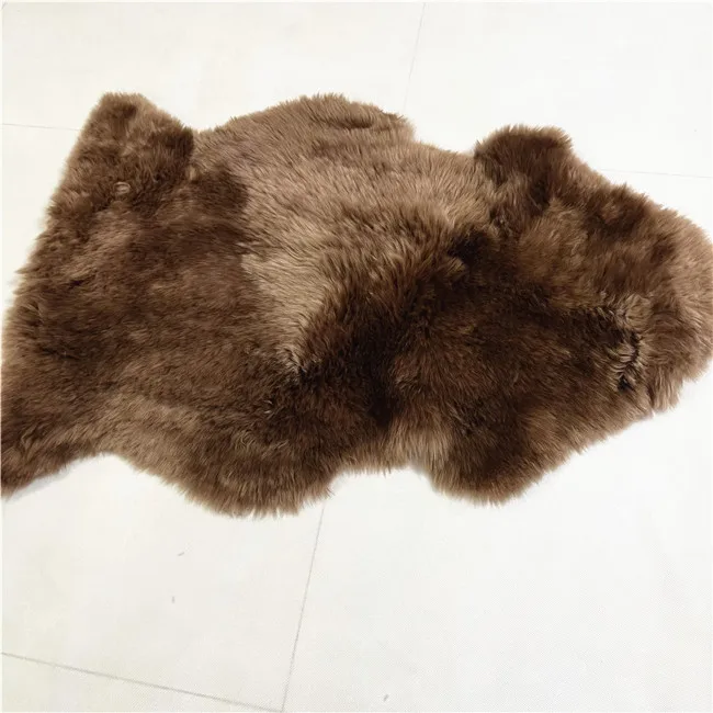 Коричневый коричневый серо-коричневый шерстяной ковер флотский из меха ягненка шкура