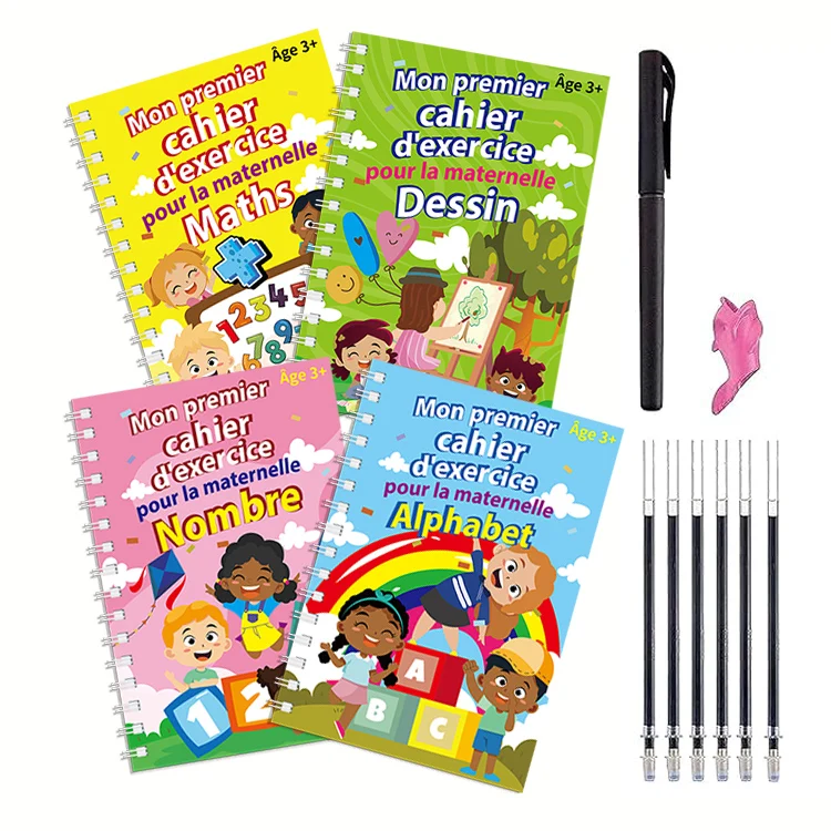 Customizable Plastic Hard Cover Double Lined Mathematics Exercise Book In French