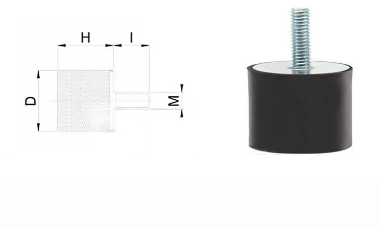 Rubber Shock Absorber Ve Type Flat Head Rubber Internal Thread Machine Shock Pad Cushion Shockproof Column Rubber Block