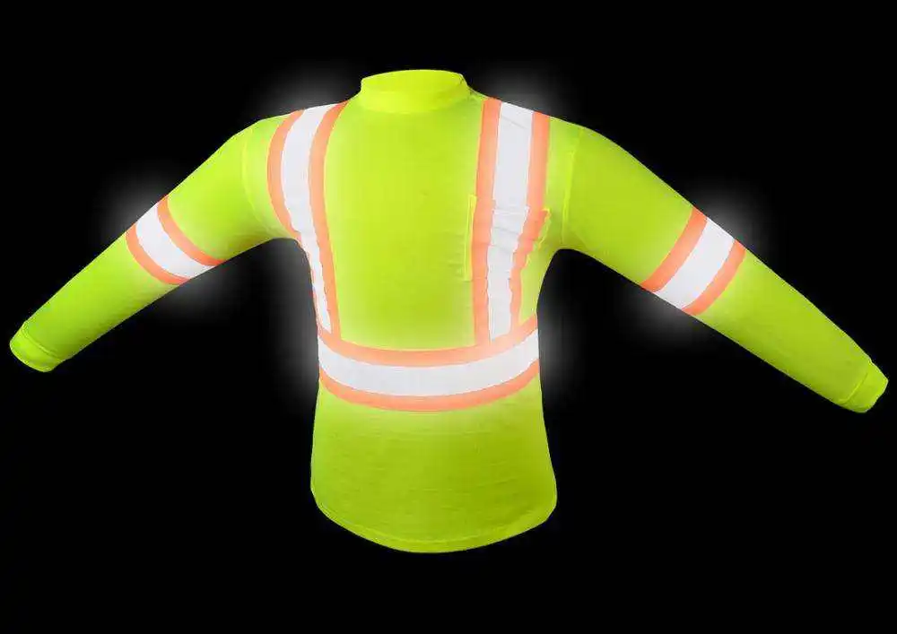 Custom High Visibility Work Safety Reflective Construction Long Sleeve Shirt Safety Clothing