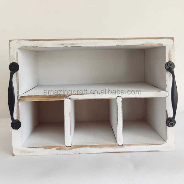 Wooden Caddy Tool Box with Compartments Customized Sizes Solid Wood