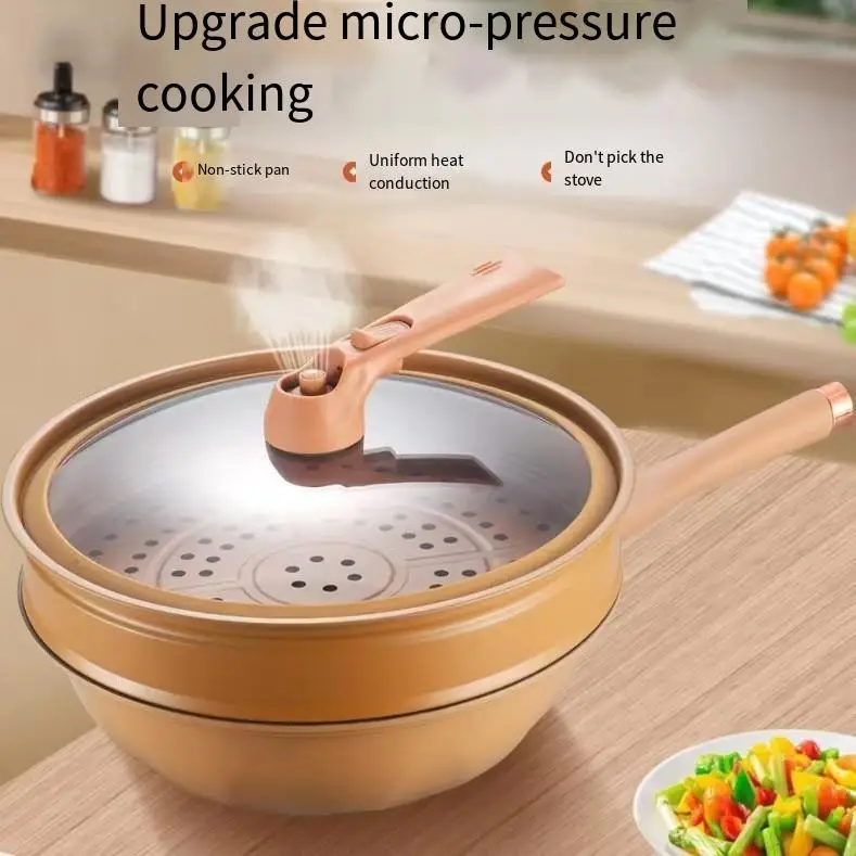 Store recommendation Traditional Cookware Wok Round Cast Iron Chinese Cover Metal nonstick wok pan