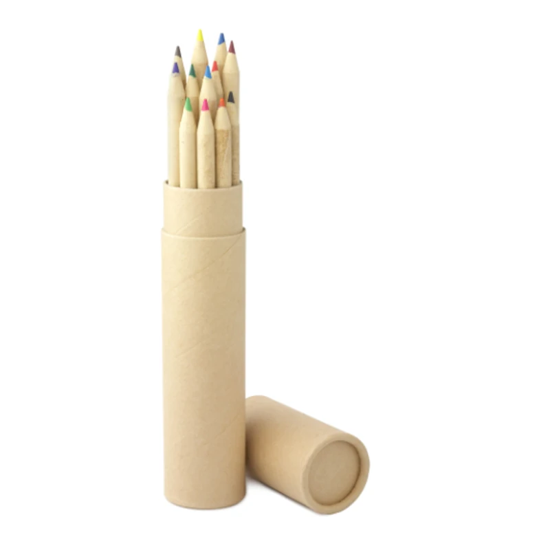 
Pomotional customized logo 7 inches Kraft pencil 12 color sharpened for school 