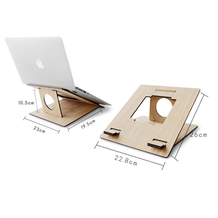 Custom Bamboo Notebook Holder Netbook pad Rack Shelf Desktop Computer Stand Laptop Desk Cooling Pad Cooler Stand For Wholesale