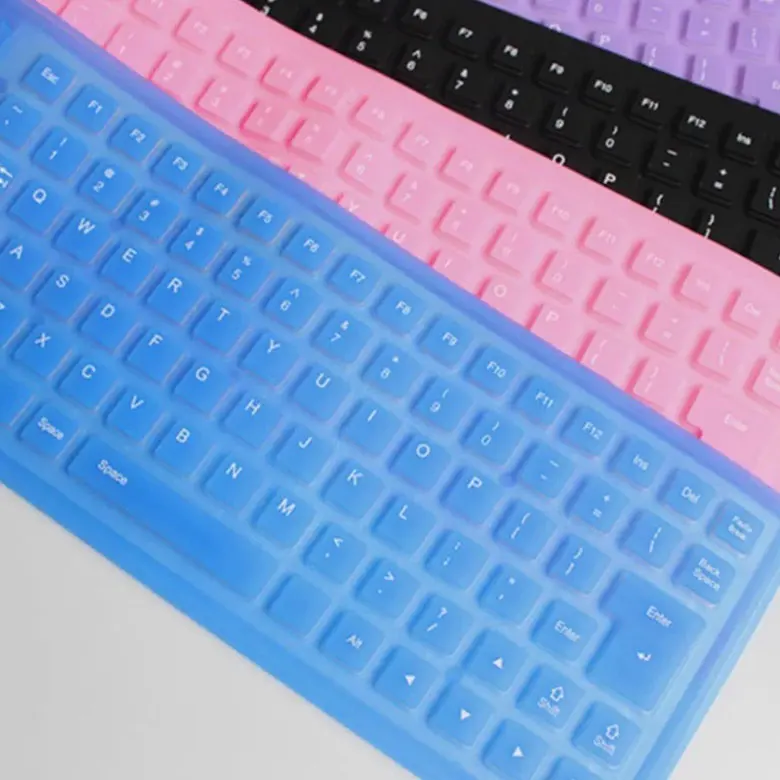 Jertech Factory High Quality Oem 85 keys Usb Wired Waterproof soft silica gel Silicone Rubber Flexible folding keyboard foldable