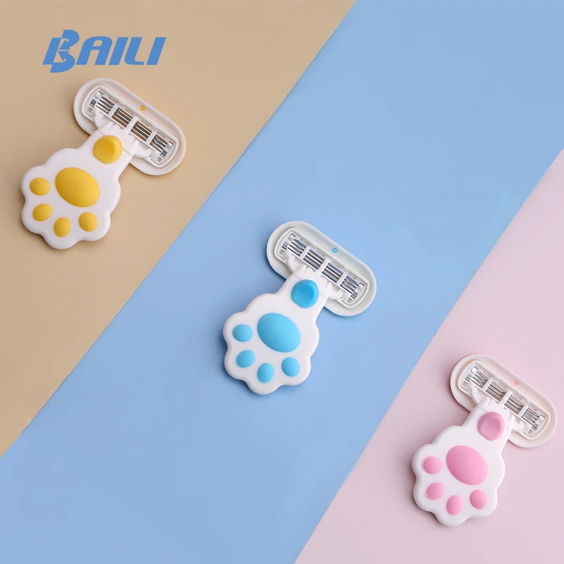 Baili Cat Paw Fashion Portable Travel Mach 3 бритва с тремя лезвиями для женщин