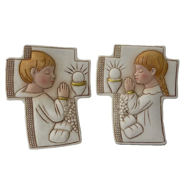 Resin catholic boy First communion memorial party resin ornaments decor