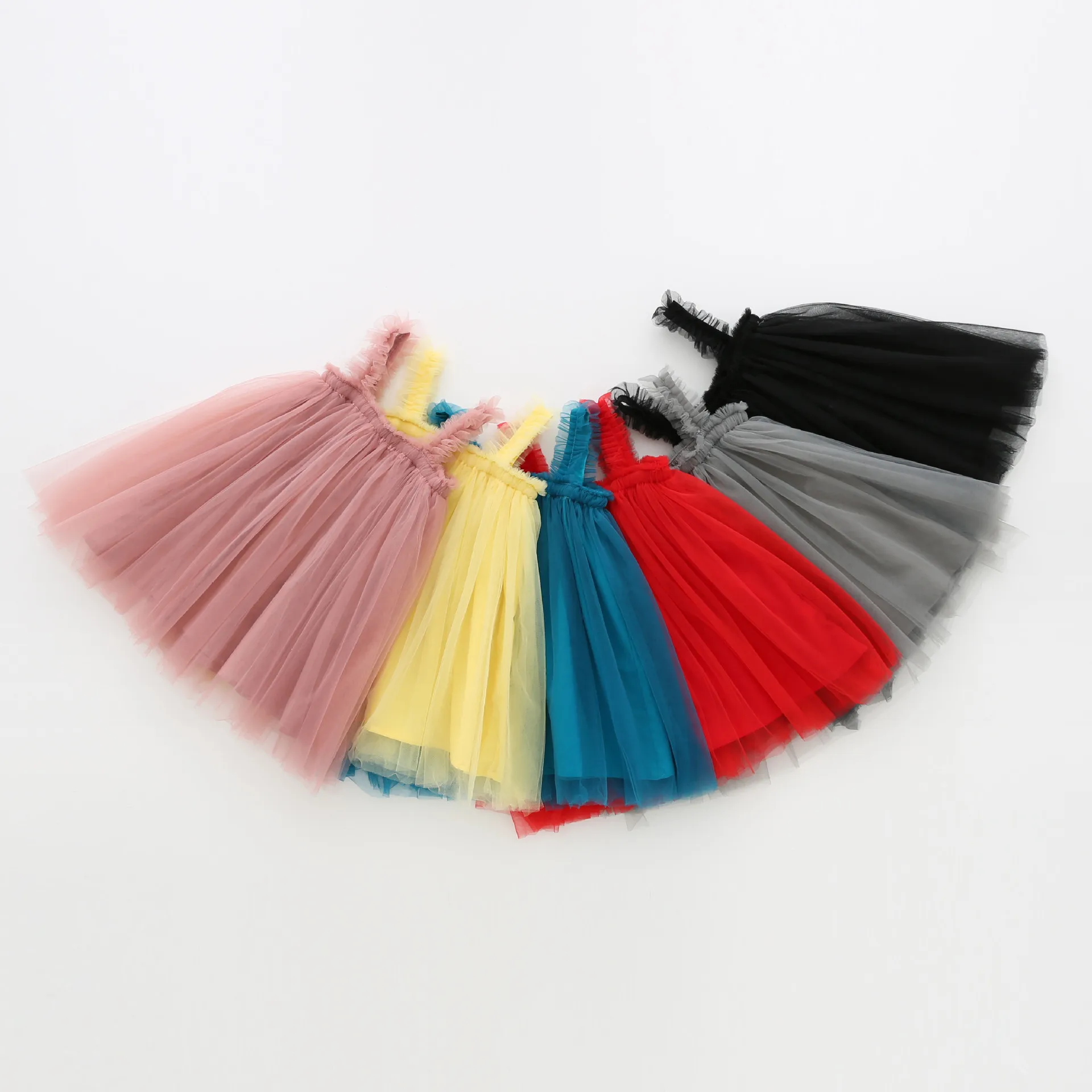 RTS Girls Tulle Skirt sleeveless dress for little girls party dresses fluffy skirt sling lace dresses