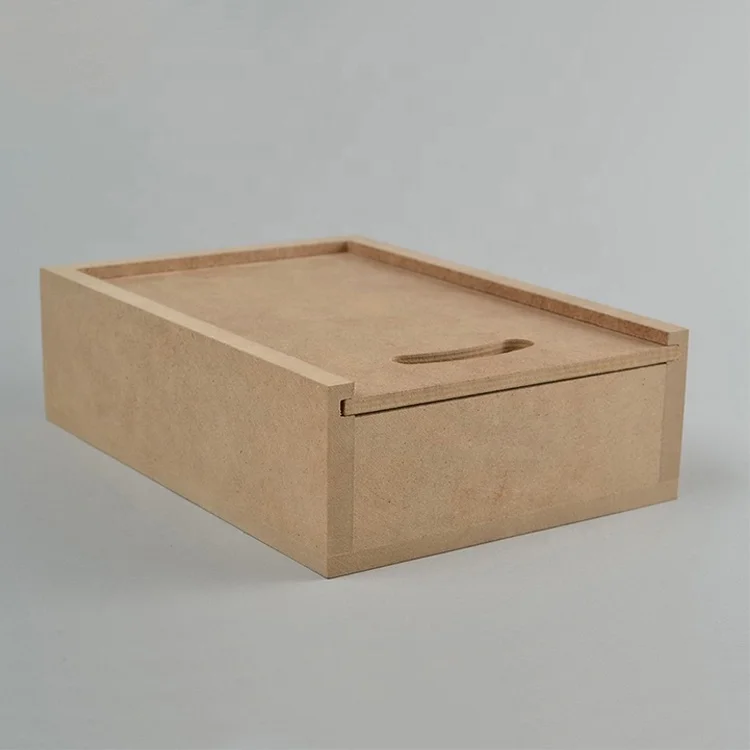 Customized MDF wooden boxes with sliding lid
