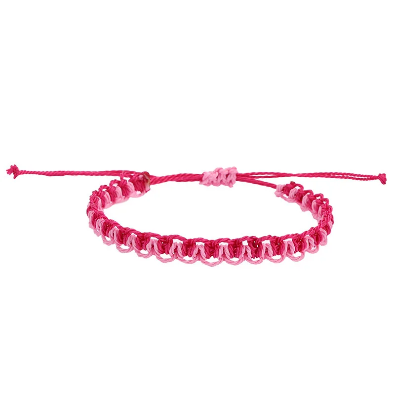 Handmade Boho Bangle Gift Jewelry  14 Colors Multilayer Woven Friendship Bracelet Wax String Bracelets