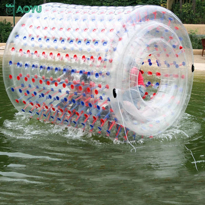 Inflatable Water Walking Roller Floating PVC TPU Roll Toys Bubble Running Balloon Wheel Large Tubes Boat Pumper